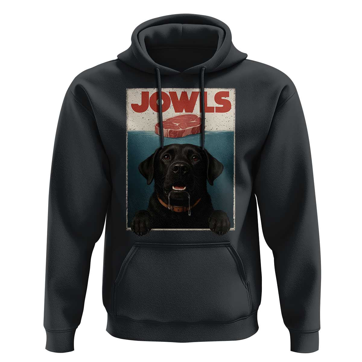 Black Labrador Retriever Hoodie Funny Jowls Horror Dog Poster - Wonder Print Shop
