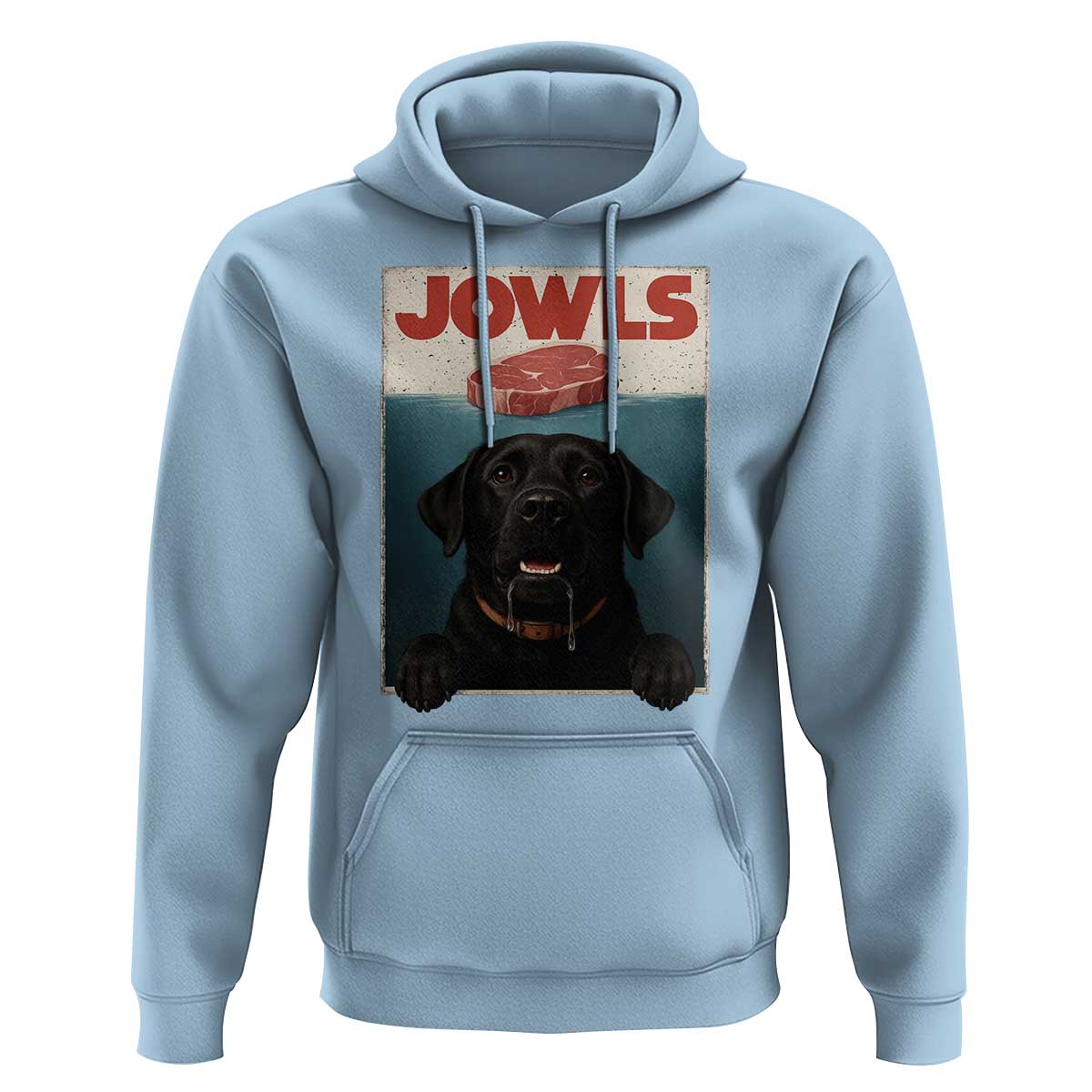 Black Labrador Retriever Hoodie Funny Jowls Horror Dog Poster - Wonder Print Shop
