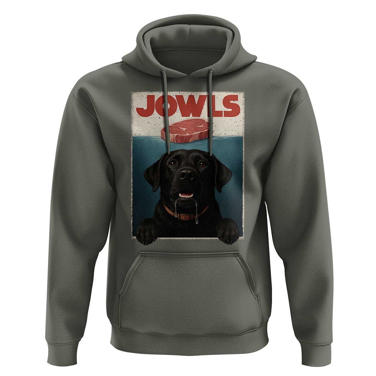 Black Labrador Retriever Hoodie Funny Jowls Horror Dog Poster - Wonder Print Shop