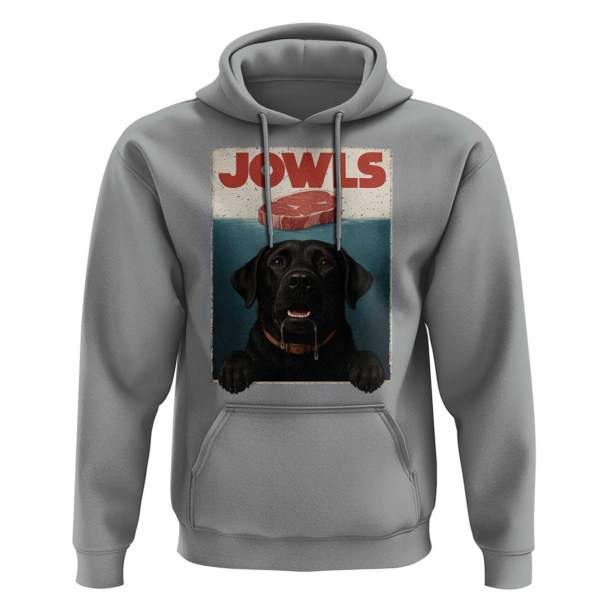 Black Labrador Retriever Hoodie Funny Jowls Horror Dog Poster - Wonder Print Shop
