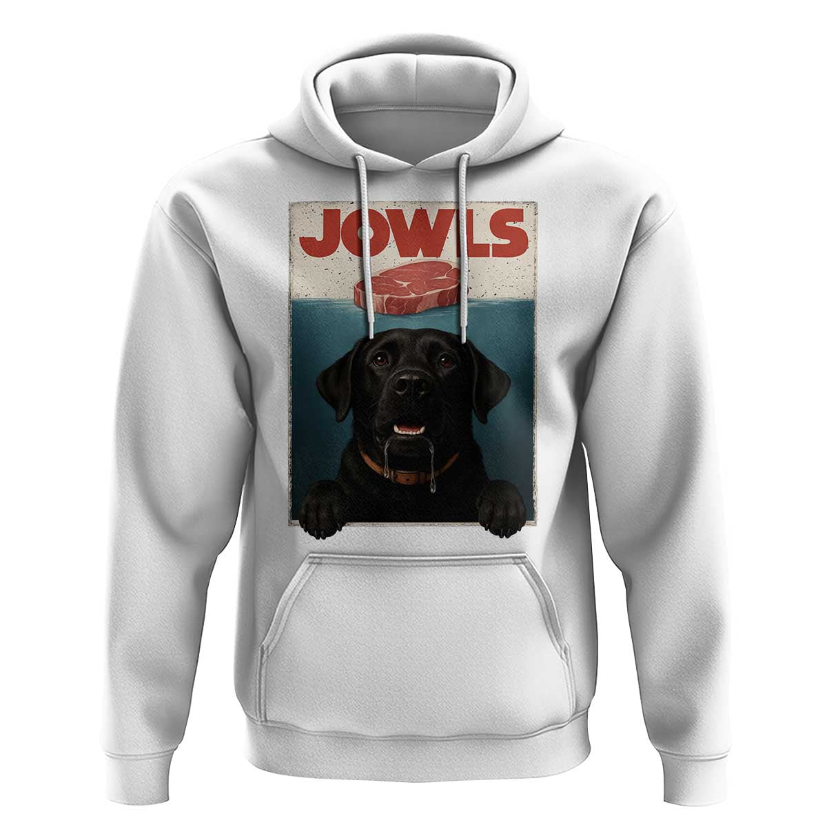 Black Labrador Retriever Hoodie Funny Jowls Horror Dog Poster - Wonder Print Shop