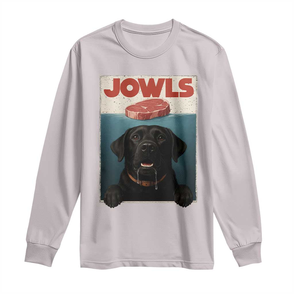 Black Labrador Retriever Long Sleeve Shirt Funny Jowls Horror Dog Poster - Wonder Print Shop