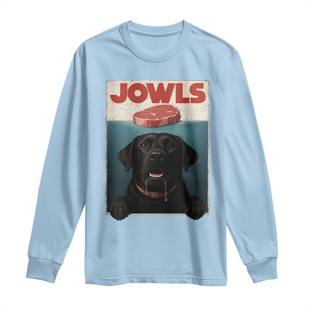 Black Labrador Retriever Long Sleeve Shirt Funny Jowls Horror Dog Poster - Wonder Print Shop