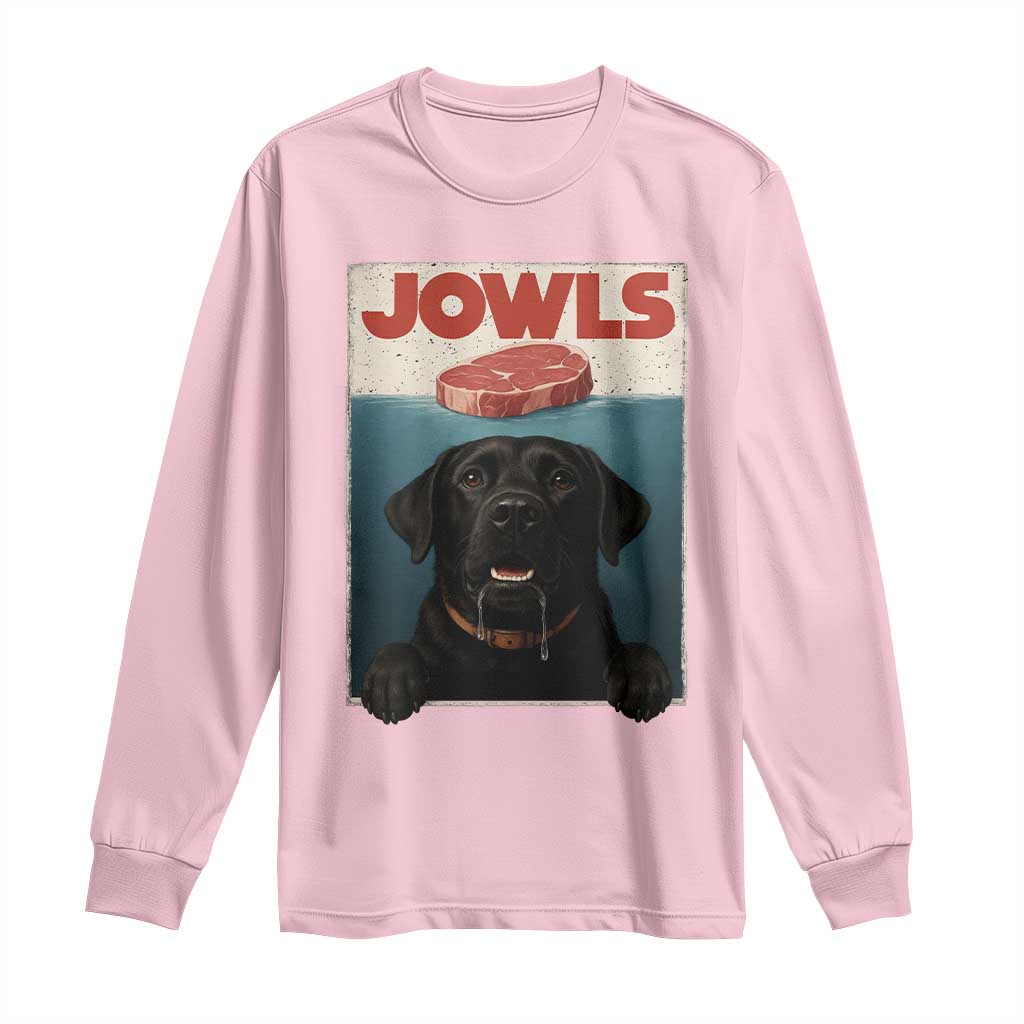 Black Labrador Retriever Long Sleeve Shirt Funny Jowls Horror Dog Poster - Wonder Print Shop