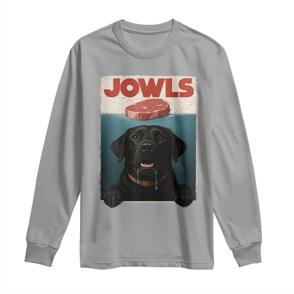 Black Labrador Retriever Long Sleeve Shirt Funny Jowls Horror Dog Poster - Wonder Print Shop