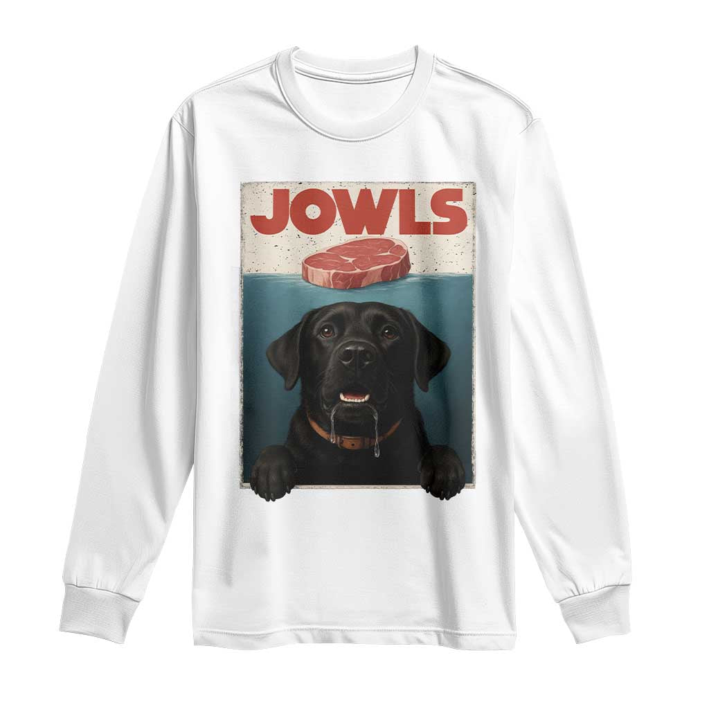 Black Labrador Retriever Long Sleeve Shirt Funny Jowls Horror Dog Poster - Wonder Print Shop
