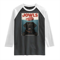Black Labrador Retriever Raglan Shirt Funny Jowls Horror Dog Poster - Wonder Print Shop