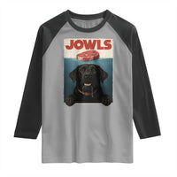 Black Labrador Retriever Raglan Shirt Funny Jowls Horror Dog Poster - Wonder Print Shop