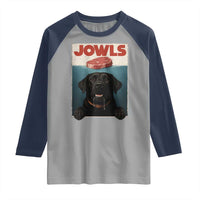 Black Labrador Retriever Raglan Shirt Funny Jowls Horror Dog Poster - Wonder Print Shop