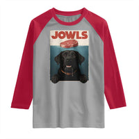 Black Labrador Retriever Raglan Shirt Funny Jowls Horror Dog Poster - Wonder Print Shop