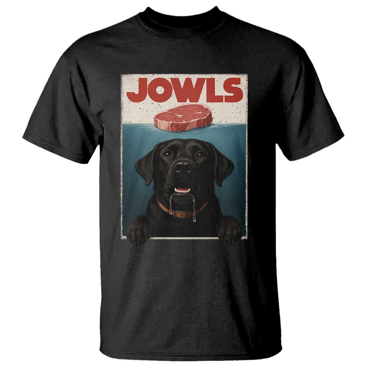 Black Labrador Retriever T Shirt Funny Jowls Horror Dog Poster - Wonder Print Shop