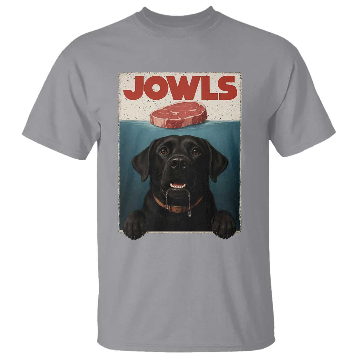 Black Labrador Retriever T Shirt Funny Jowls Horror Dog Poster - Wonder Print Shop