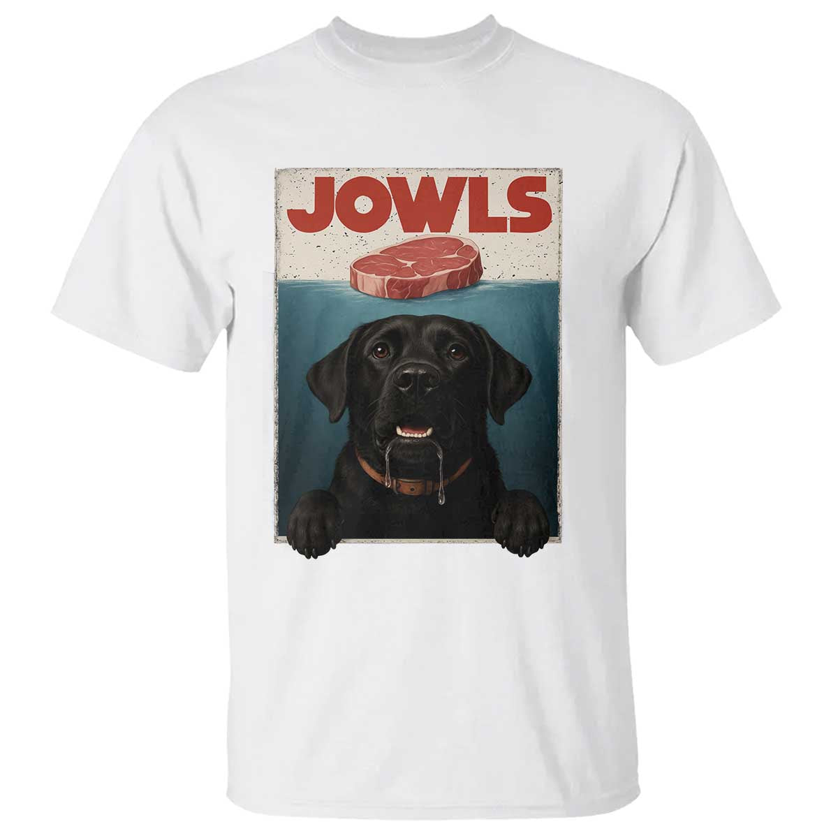 Black Labrador Retriever T Shirt Funny Jowls Horror Dog Poster - Wonder Print Shop