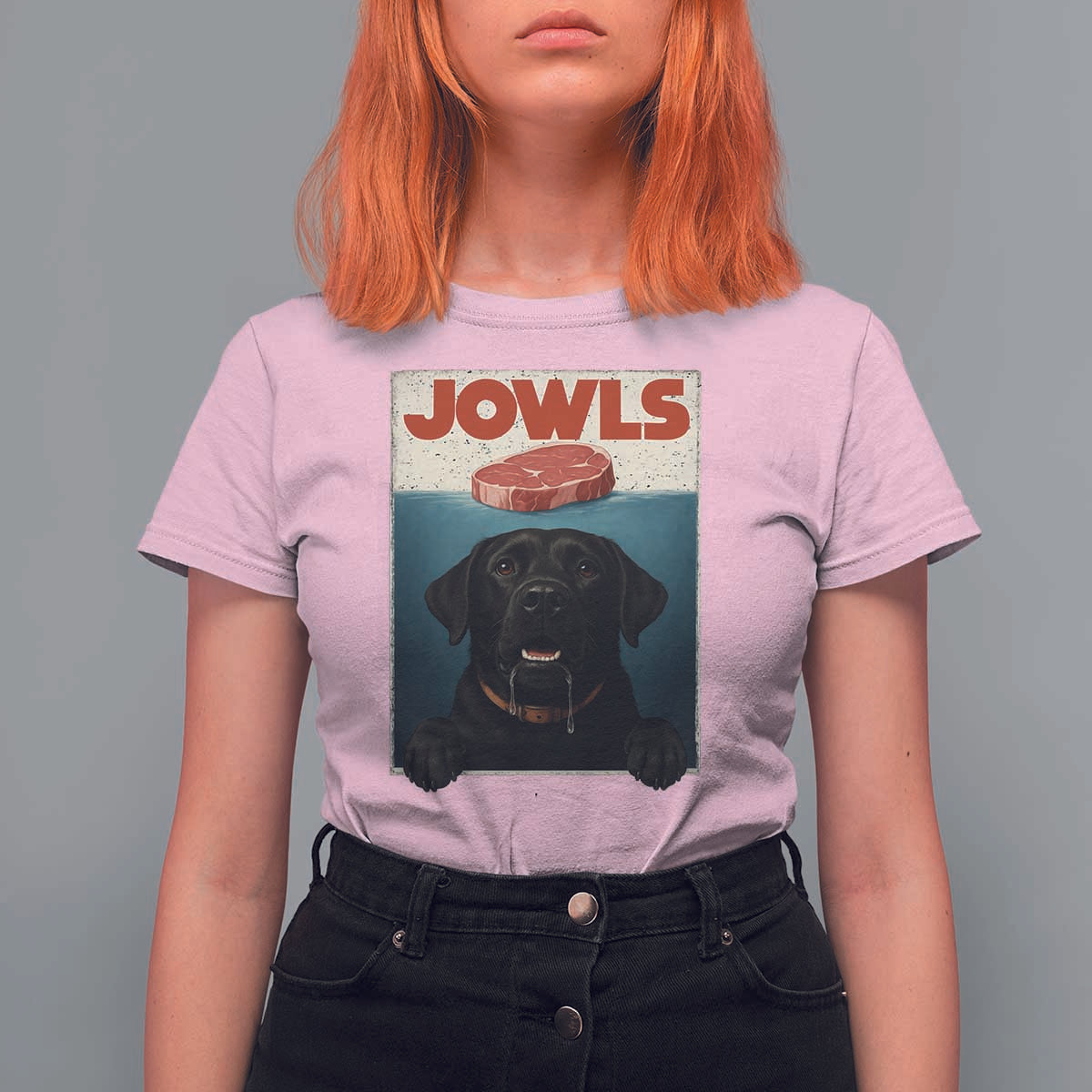 Black Labrador Retriever T Shirt For Women Funny Jowls Horror Dog Poster - Wonder Print Shop