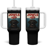 Black Labrador Retriever Tumbler With Handle Funny Jowls Horror Dog Poster - Wonder Print Shop