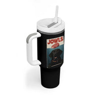 Black Labrador Retriever Tumbler With Handle Funny Jowls Horror Dog Poster - Wonder Print Shop