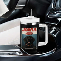 Black Labrador Retriever Tumbler With Handle Funny Jowls Horror Dog Poster - Wonder Print Shop
