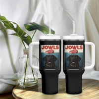 Black Labrador Retriever Tumbler With Handle Funny Jowls Horror Dog Poster - Wonder Print Shop