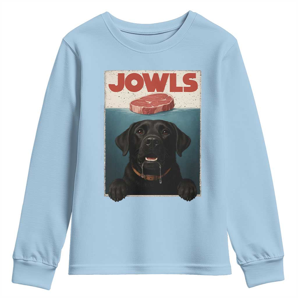 Black Labrador Retriever Youth Sweatshirt Funny Jowls Horror Dog Poster - Wonder Print Shop
