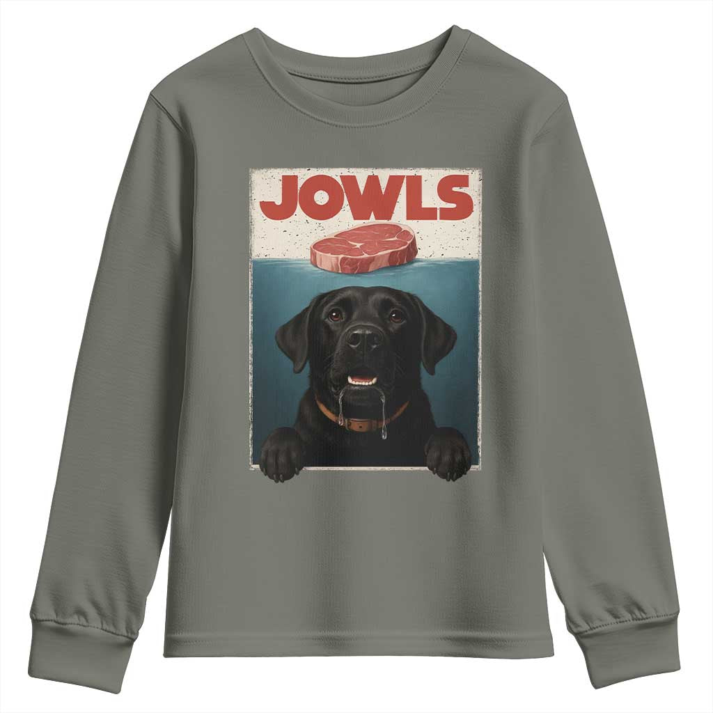 Black Labrador Retriever Youth Sweatshirt Funny Jowls Horror Dog Poster - Wonder Print Shop