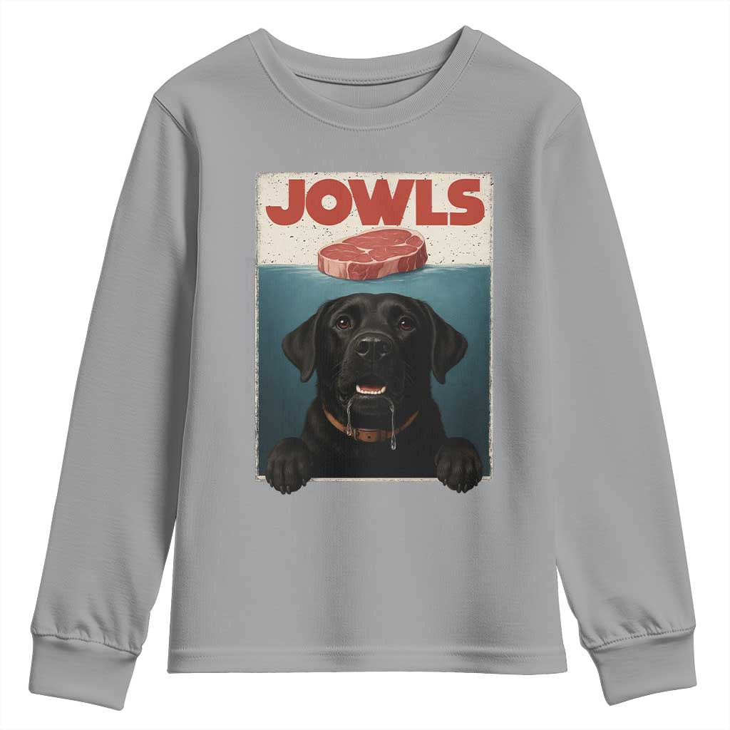 Black Labrador Retriever Youth Sweatshirt Funny Jowls Horror Dog Poster - Wonder Print Shop