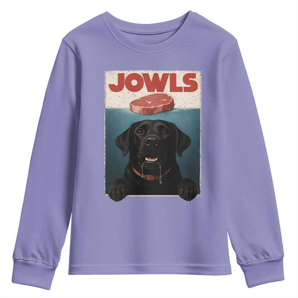 Black Labrador Retriever Youth Sweatshirt Funny Jowls Horror Dog Poster - Wonder Print Shop