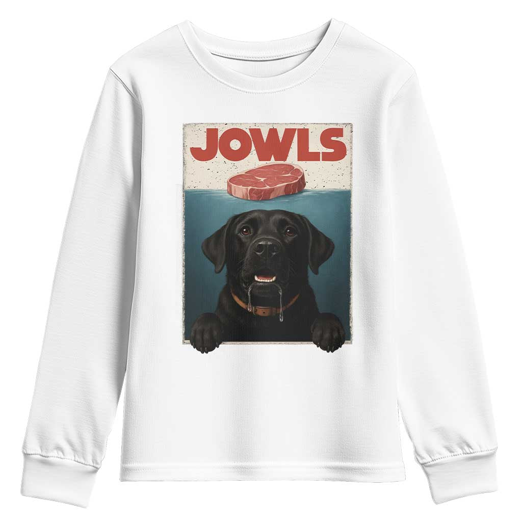 Black Labrador Retriever Youth Sweatshirt Funny Jowls Horror Dog Poster - Wonder Print Shop