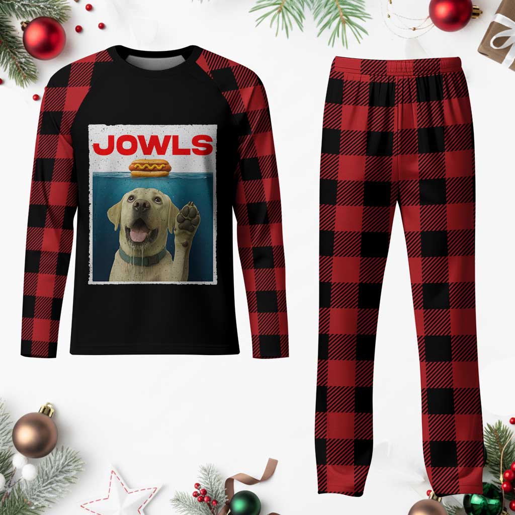 Funny Yellow Lab Jowls Plaid Pajama Set Labrador Retriever Lover Gift - Wonder Print Shop