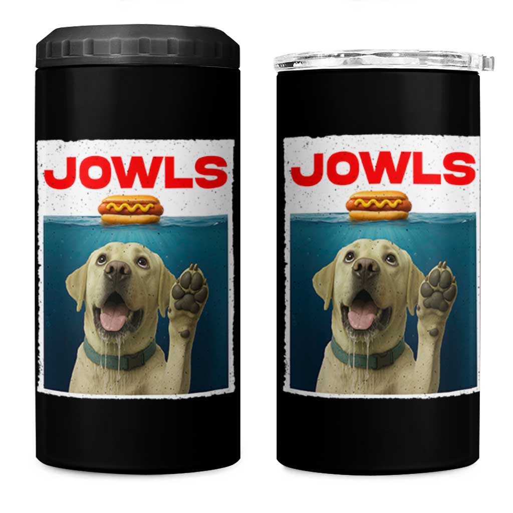 Funny Yellow Lab Jowls 4 in 1 Can Cooler Tumbler Labrador Retriever Lover Gift - Wonder Print Shop