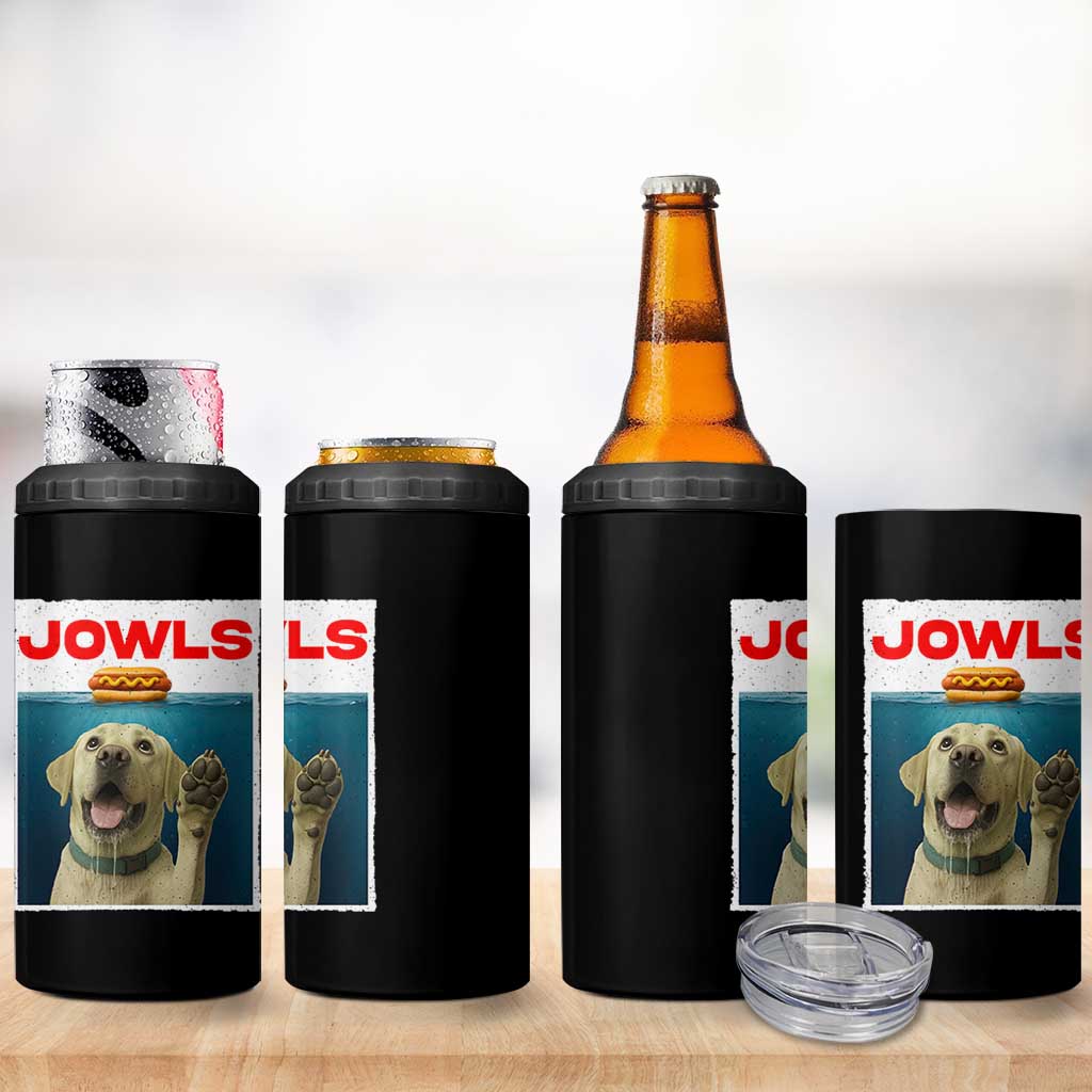 Funny Yellow Lab Jowls 4 in 1 Can Cooler Tumbler Labrador Retriever Lover Gift - Wonder Print Shop