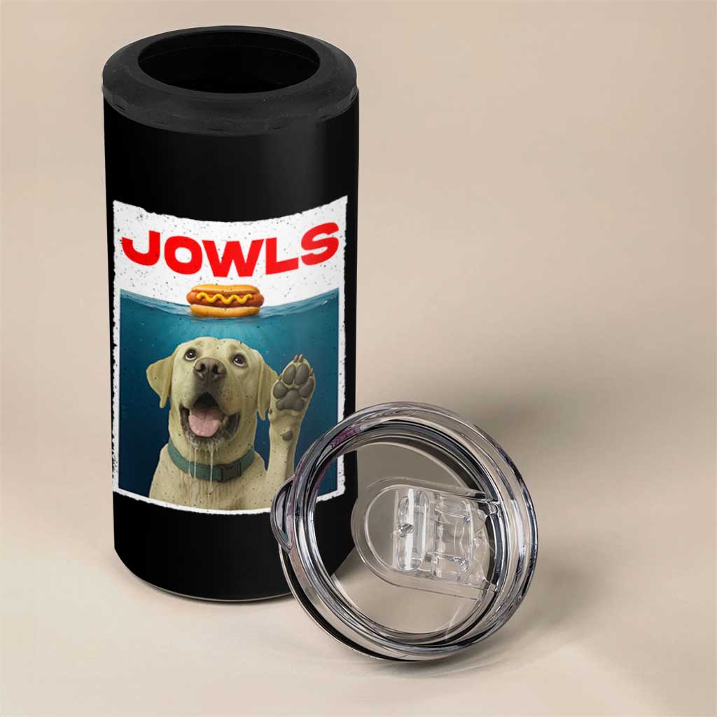 Funny Yellow Lab Jowls 4 in 1 Can Cooler Tumbler Labrador Retriever Lover Gift - Wonder Print Shop