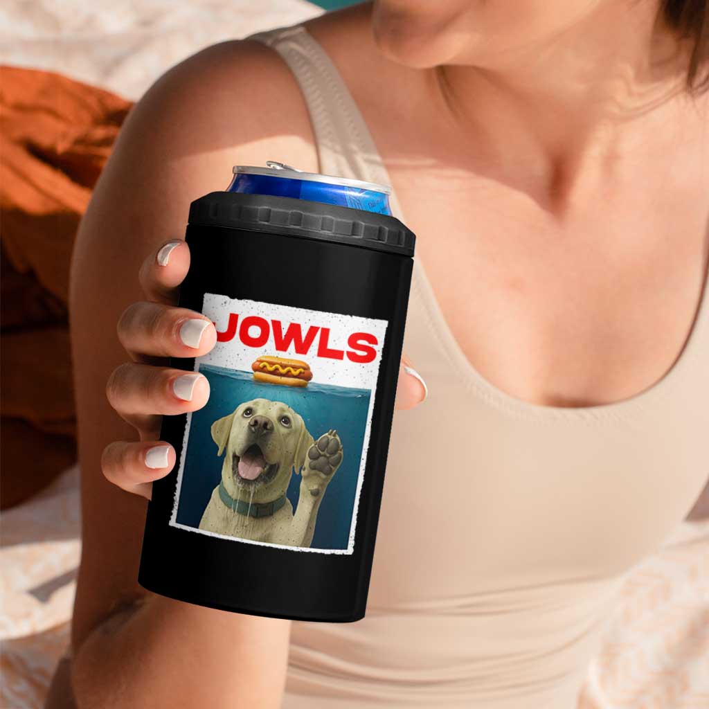 Funny Yellow Lab Jowls 4 in 1 Can Cooler Tumbler Labrador Retriever Lover Gift - Wonder Print Shop