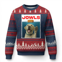 Funny Yellow Lab Jowls Ugly Christmas Sweater Labrador Retriever Lover Gift - Wonder Print Shop