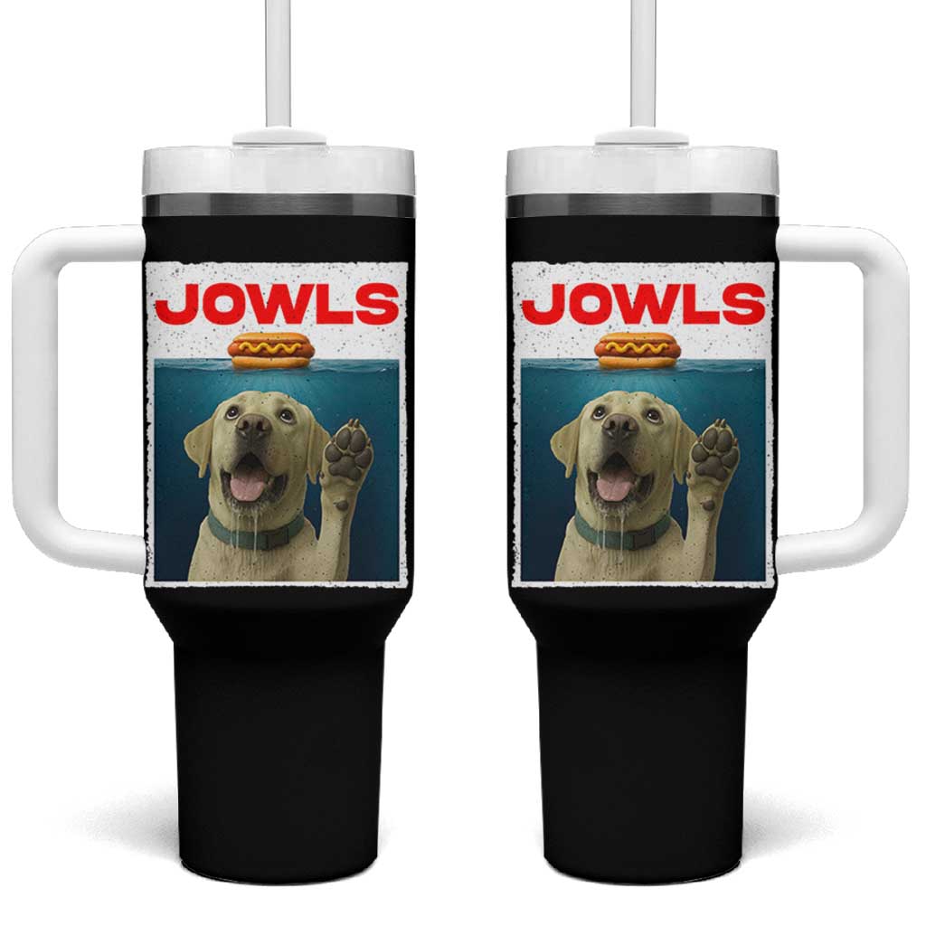 Funny Yellow Lab Jowls Tumbler With Handle Labrador Retriever Lover Gift - Wonder Print Shop
