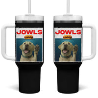 Funny Yellow Lab Jowls Tumbler With Handle Labrador Retriever Lover Gift - Wonder Print Shop