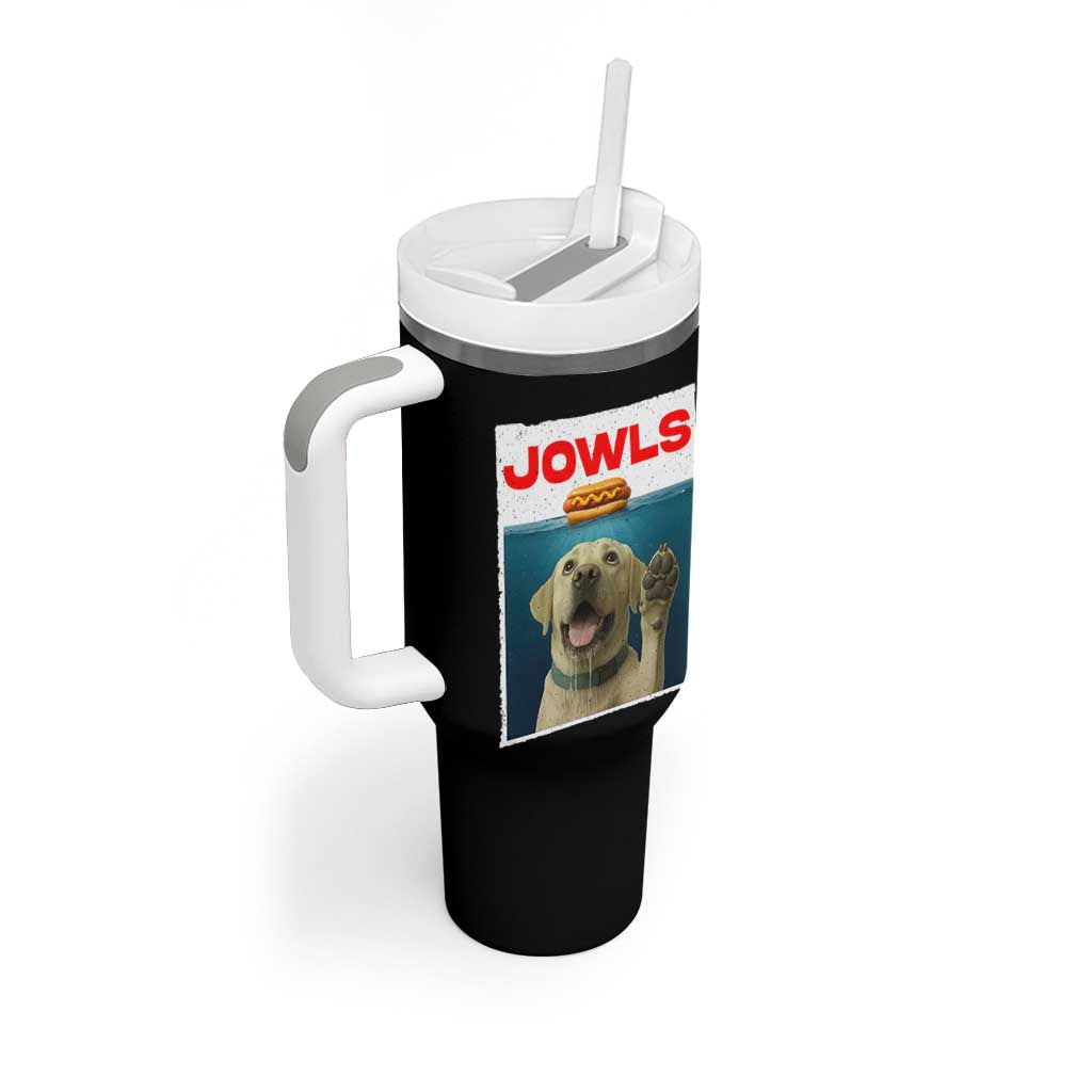 Funny Yellow Lab Jowls Tumbler With Handle Labrador Retriever Lover Gift - Wonder Print Shop
