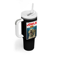 Funny Yellow Lab Jowls Tumbler With Handle Labrador Retriever Lover Gift - Wonder Print Shop