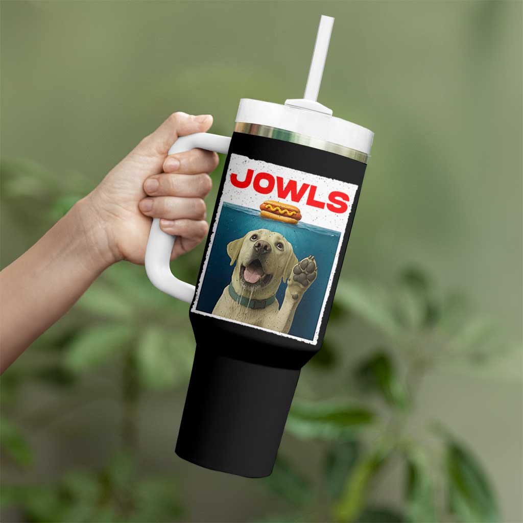 Funny Yellow Lab Jowls Tumbler With Handle Labrador Retriever Lover Gift - Wonder Print Shop