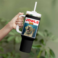 Funny Yellow Lab Jowls Tumbler With Handle Labrador Retriever Lover Gift - Wonder Print Shop