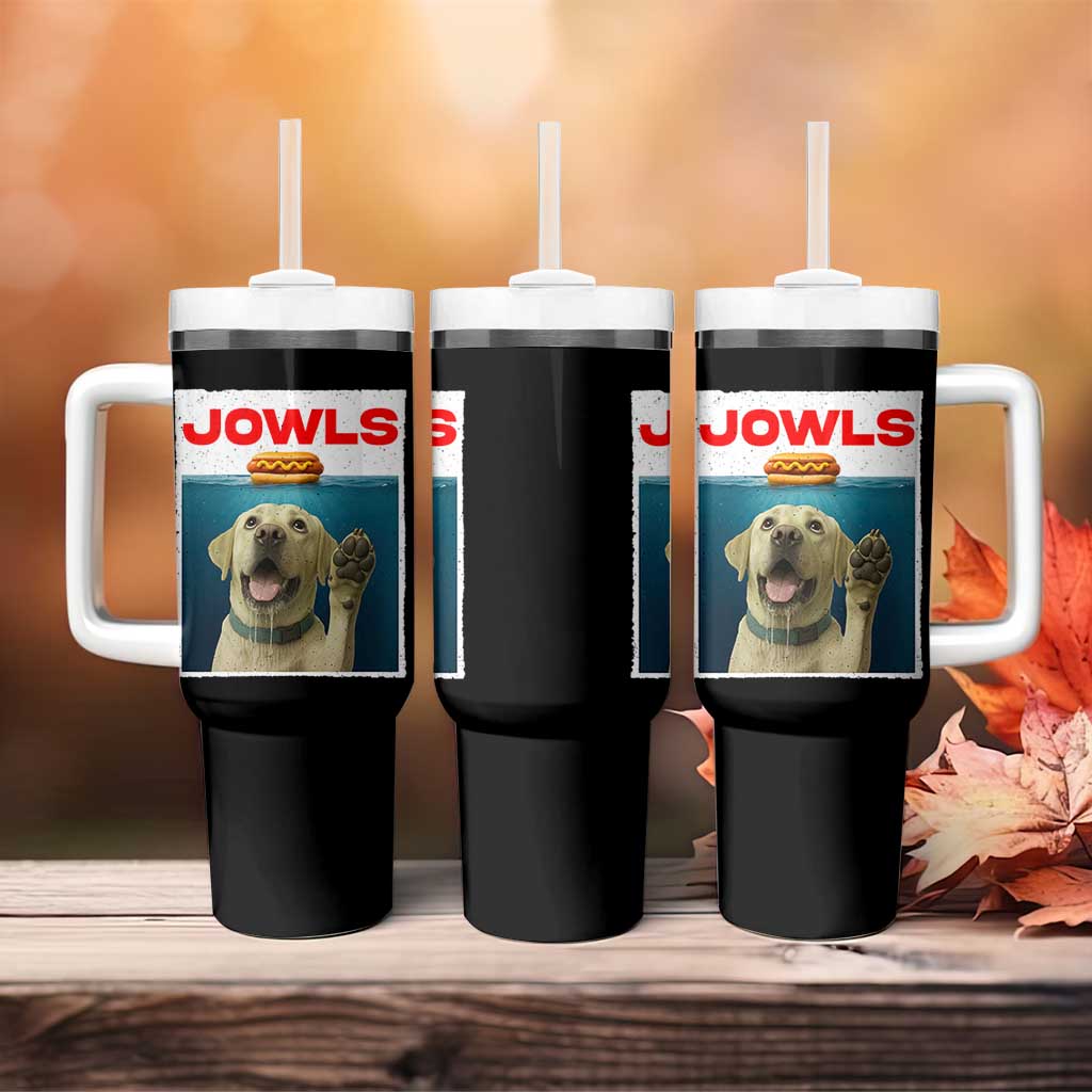 Funny Yellow Lab Jowls Tumbler With Handle Labrador Retriever Lover Gift - Wonder Print Shop