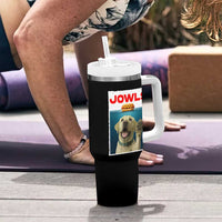 Funny Yellow Lab Jowls Tumbler With Handle Labrador Retriever Lover Gift - Wonder Print Shop