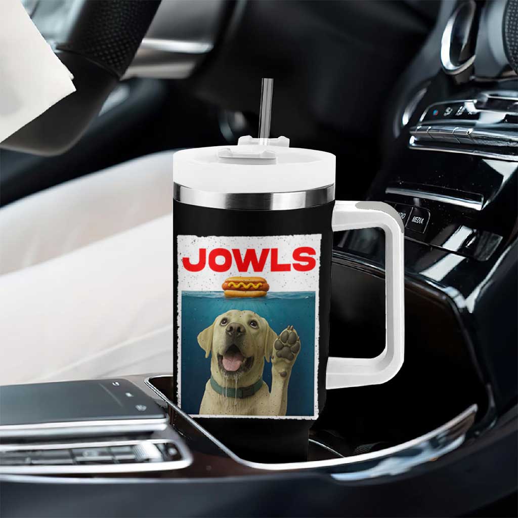 Funny Yellow Lab Jowls Tumbler With Handle Labrador Retriever Lover Gift - Wonder Print Shop