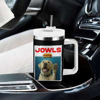 Funny Yellow Lab Jowls Tumbler With Handle Labrador Retriever Lover Gift - Wonder Print Shop
