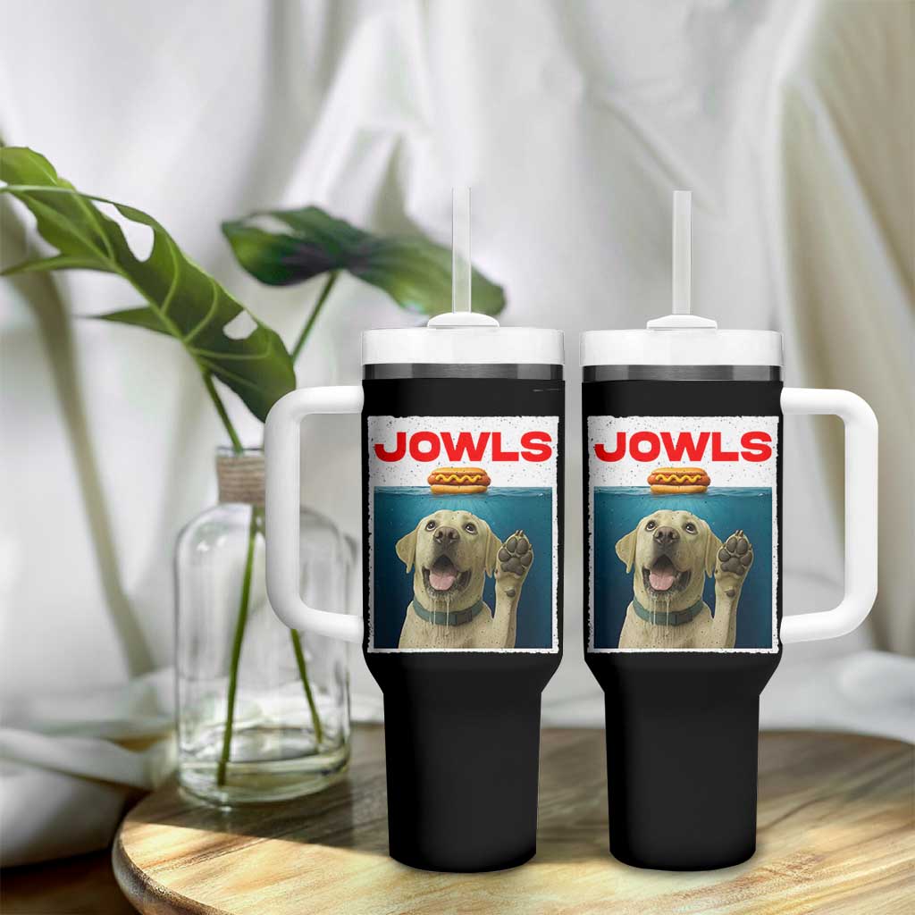 Funny Yellow Lab Jowls Tumbler With Handle Labrador Retriever Lover Gift - Wonder Print Shop