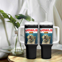Funny Yellow Lab Jowls Tumbler With Handle Labrador Retriever Lover Gift - Wonder Print Shop