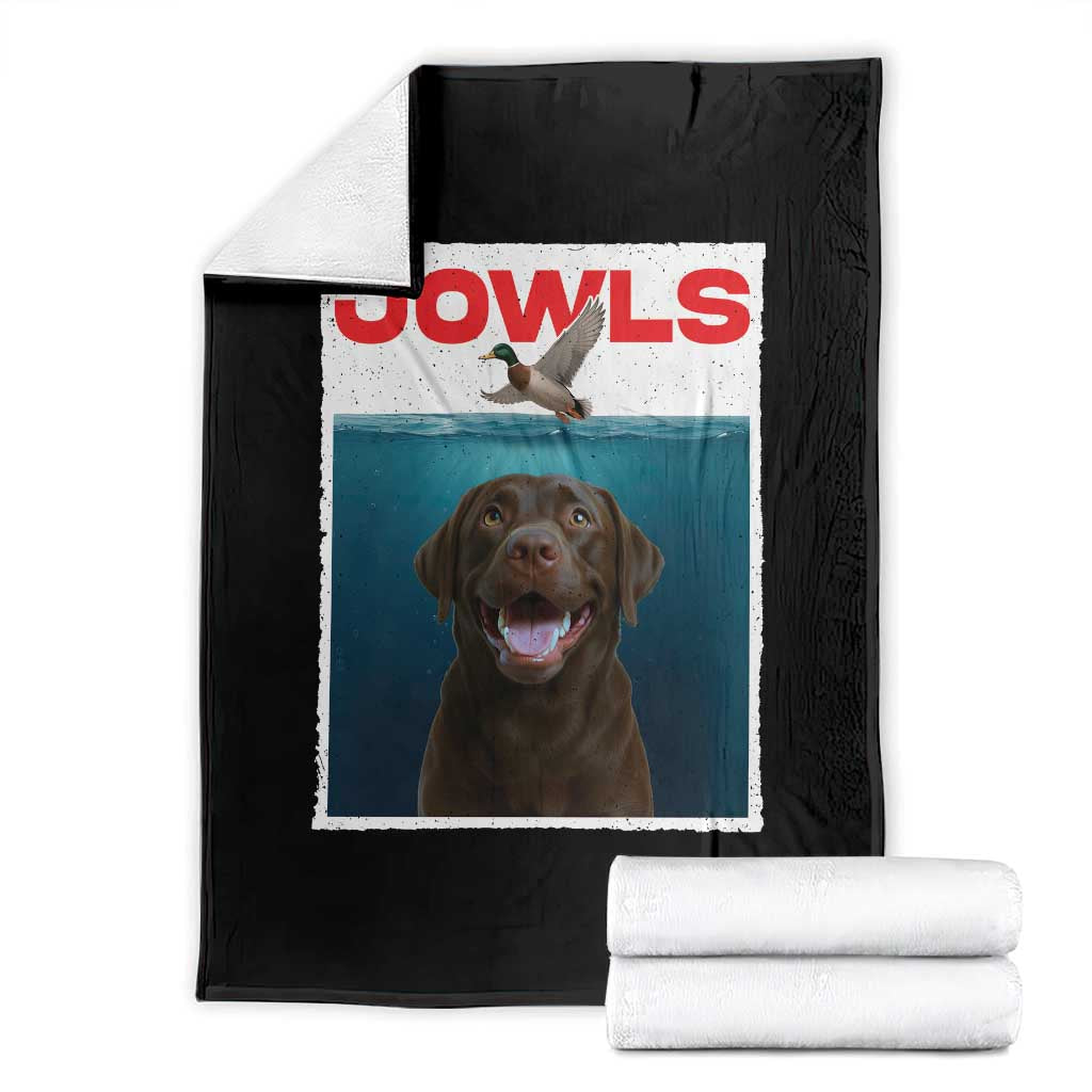 Chocolate Labrador Retriever Throw Blanket Funny Jowls Horror Dog Poster - Wonder Print Shop