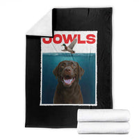 Chocolate Labrador Retriever Throw Blanket Funny Jowls Horror Dog Poster - Wonder Print Shop