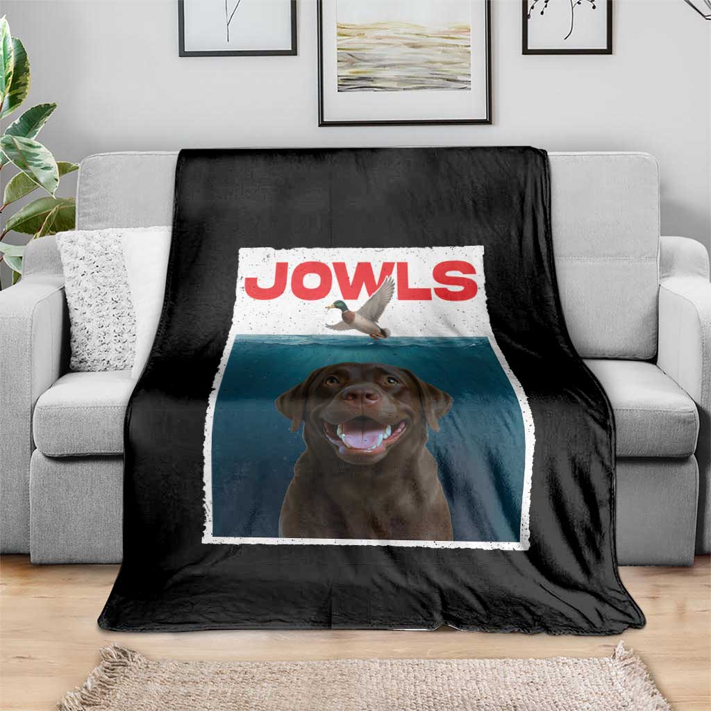 Chocolate Labrador Retriever Throw Blanket Funny Jowls Horror Dog Poster - Wonder Print Shop