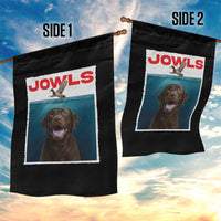 Chocolate Labrador Retriever Garden Flag Funny Jowls Horror Dog Poster - Wonder Print Shop