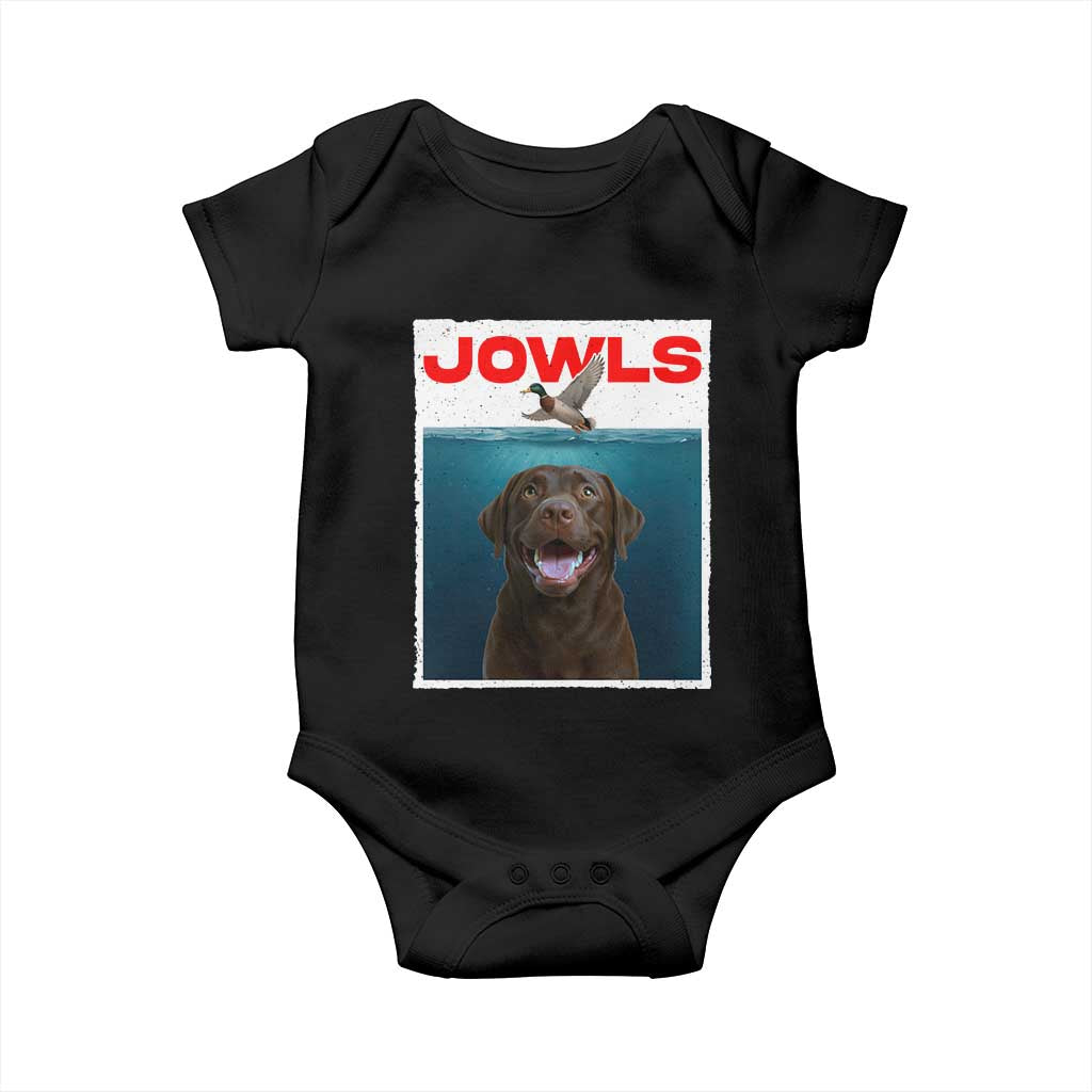 Chocolate Labrador Retriever Baby Onesie Funny Jowls Horror Dog Poster - Wonder Print Shop